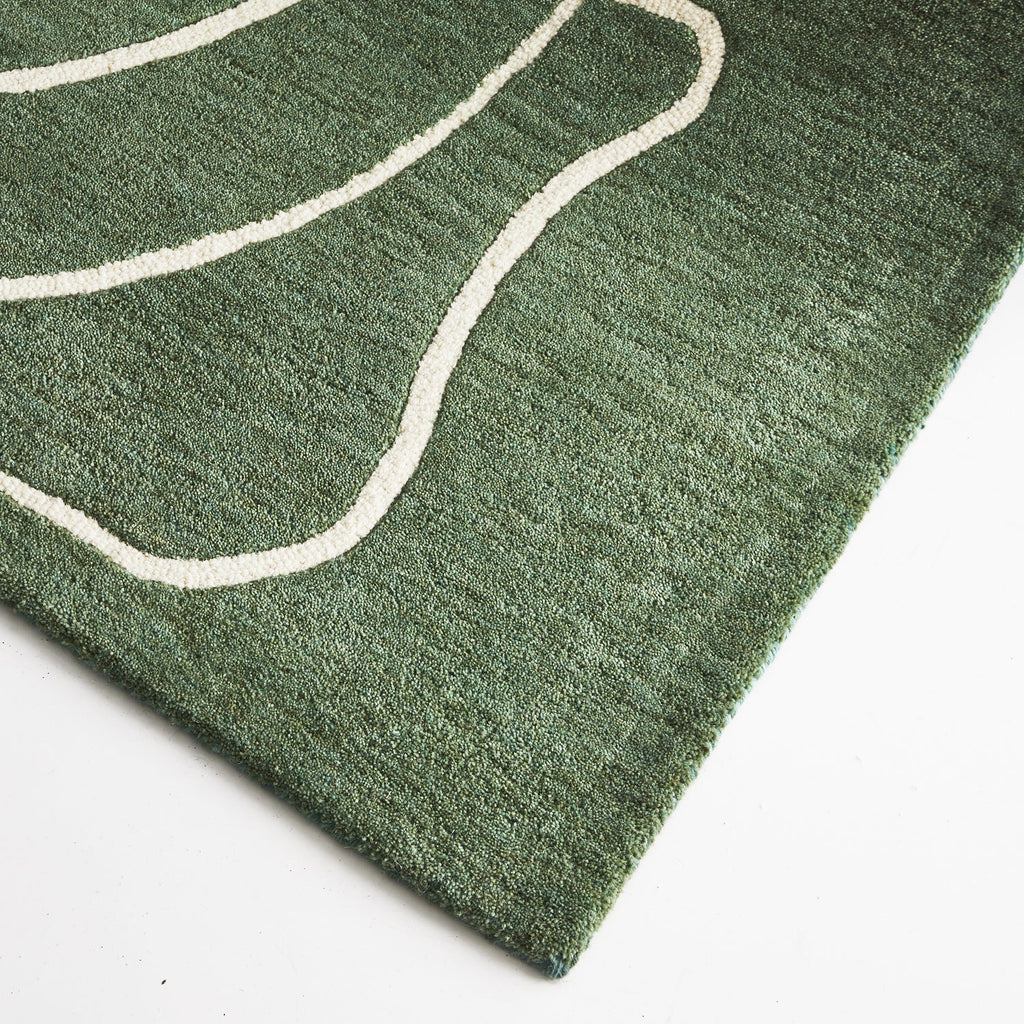 Collins Green Wool Rug DREAMHOME