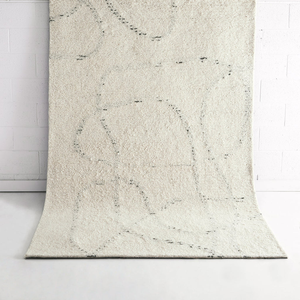 Kiah Ivory Grey Wool Rug DREAMHOME