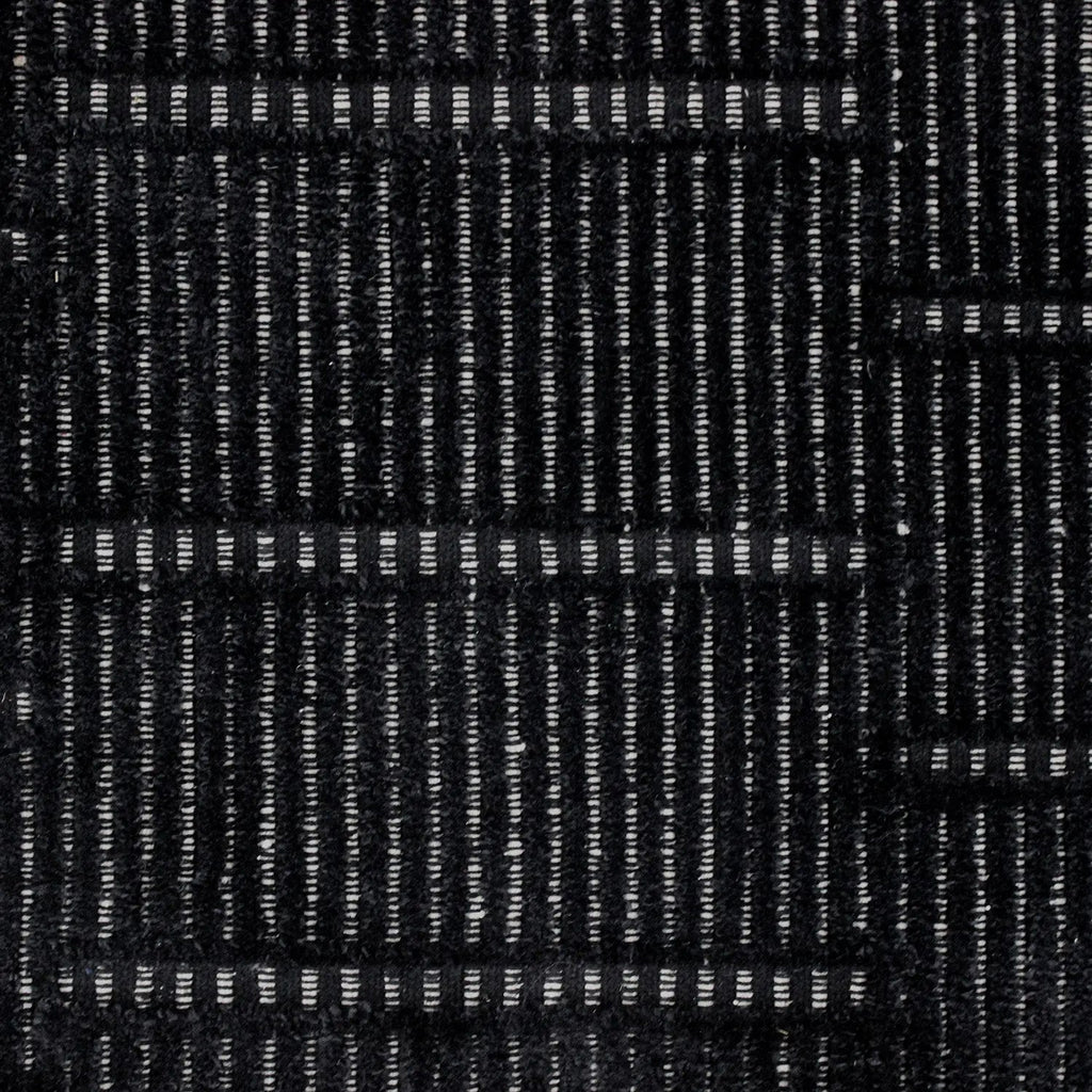 Lacey Abstract Stripe Charcoal Wool Rug DecoRug