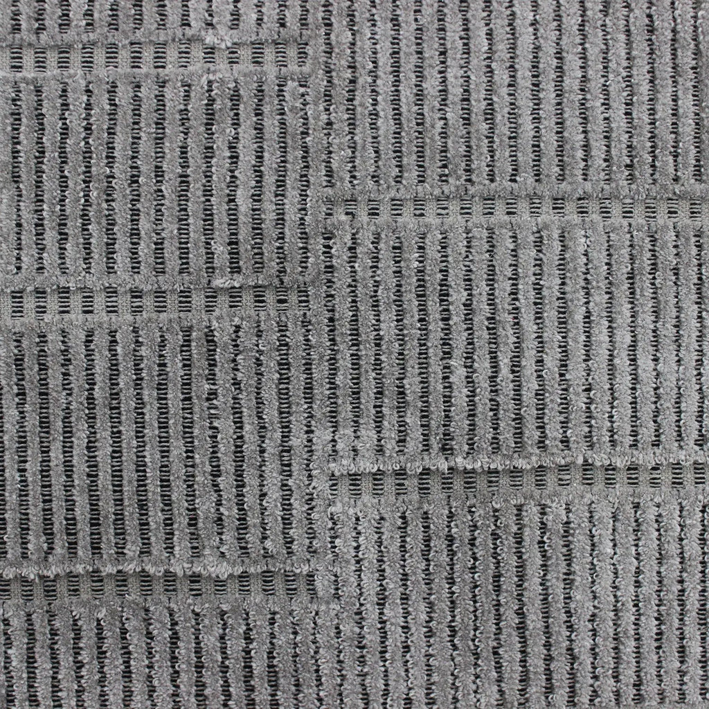 Lacey Abstract Stripe Silver Wool Rug DecoRug