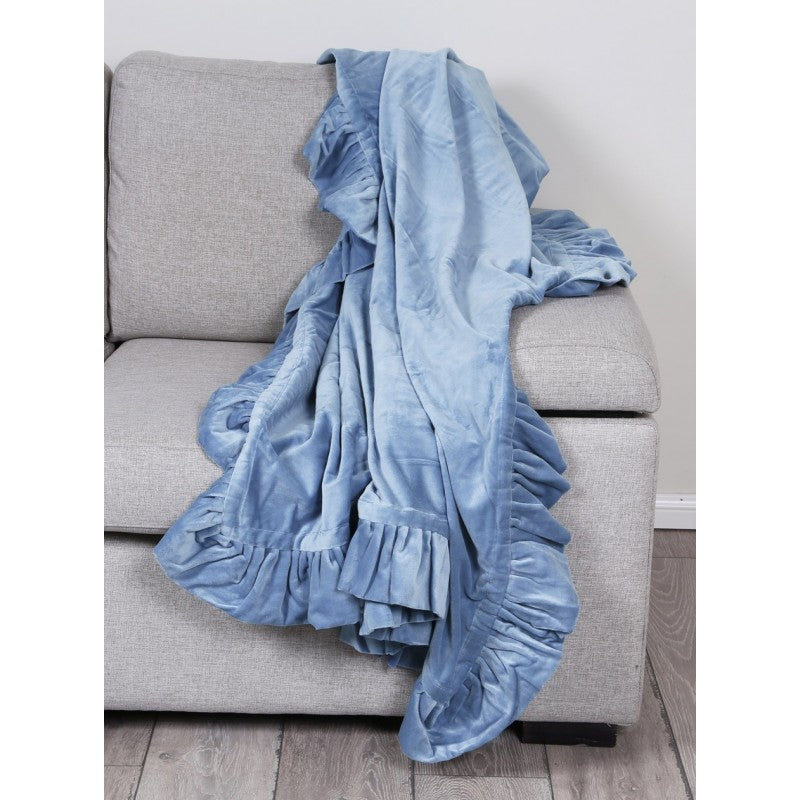 Ruffle Throw Denim 125x150cm