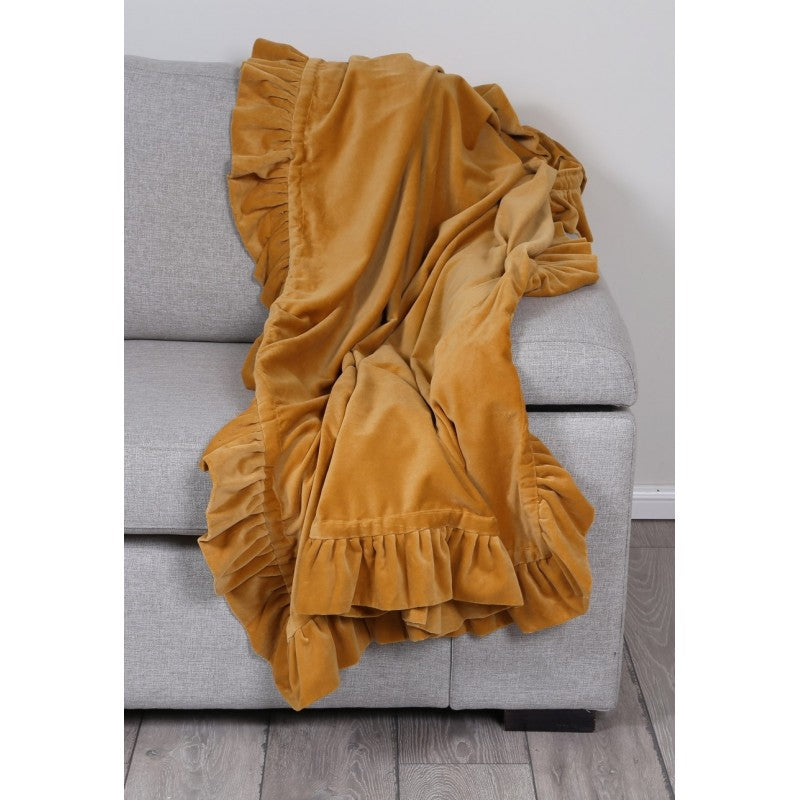 Ruffle Throw Gold 125x150cm