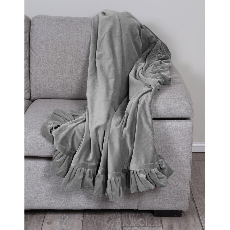 Ruffle Throw Grey 125x150cm