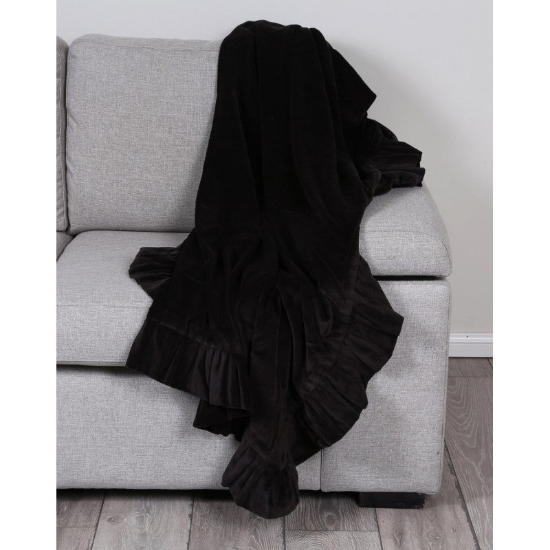 Ruffle Throw Black 125x150cm