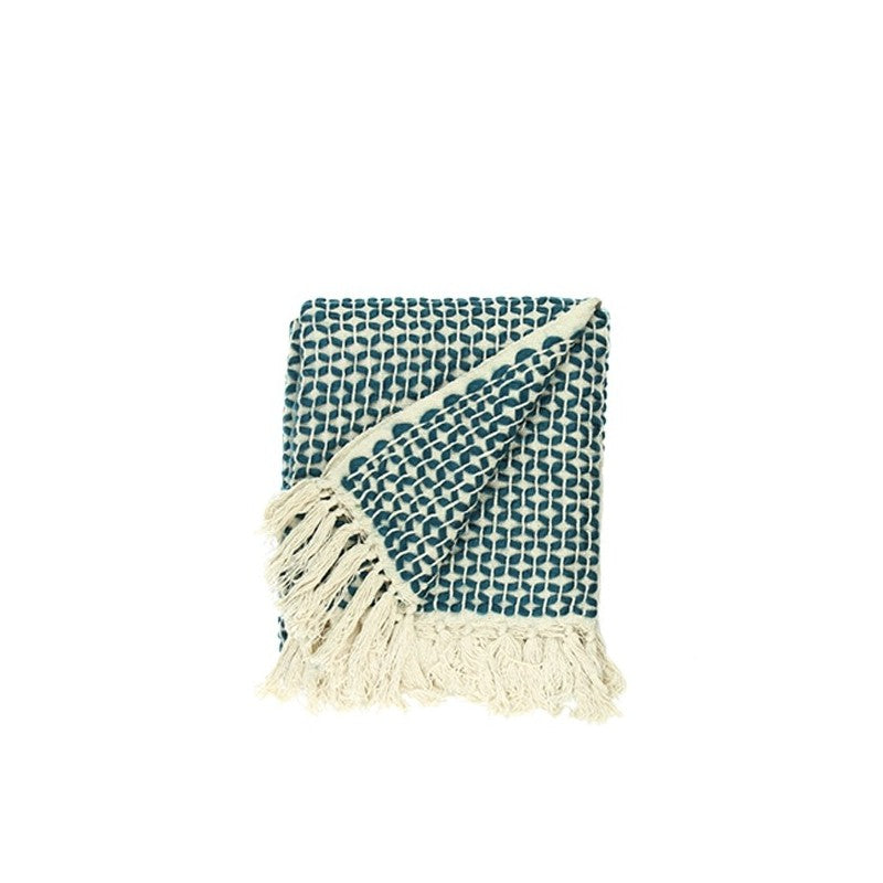 Heidi Knit Throw Teale Blue 125cm x 150cm