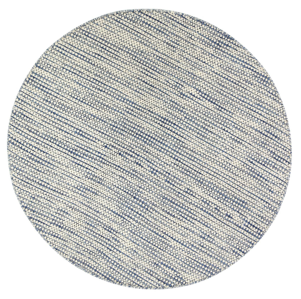 Scandi Blue Reversible Wool Round Rug