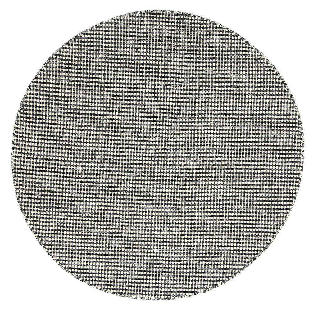 Scandi Charcoal Reversible Wool Round Rug