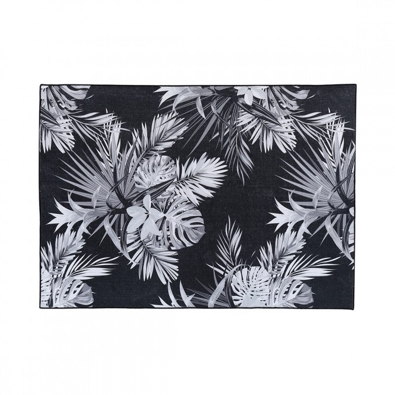 Zahara Palm Black Rug